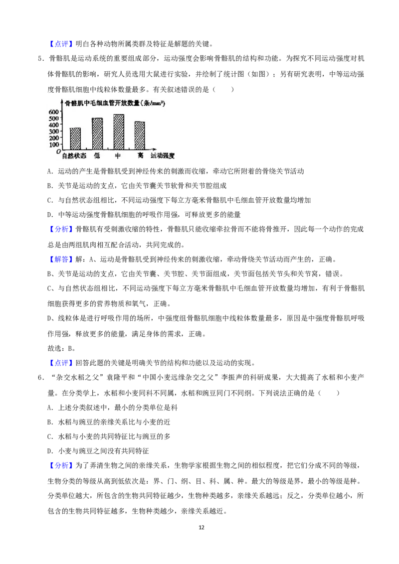 2021年山东省菏泽市中考生物真题（word，解析版）_8.生物中考真题2015-2024年_2021中考生物真题64份_2021山东省
