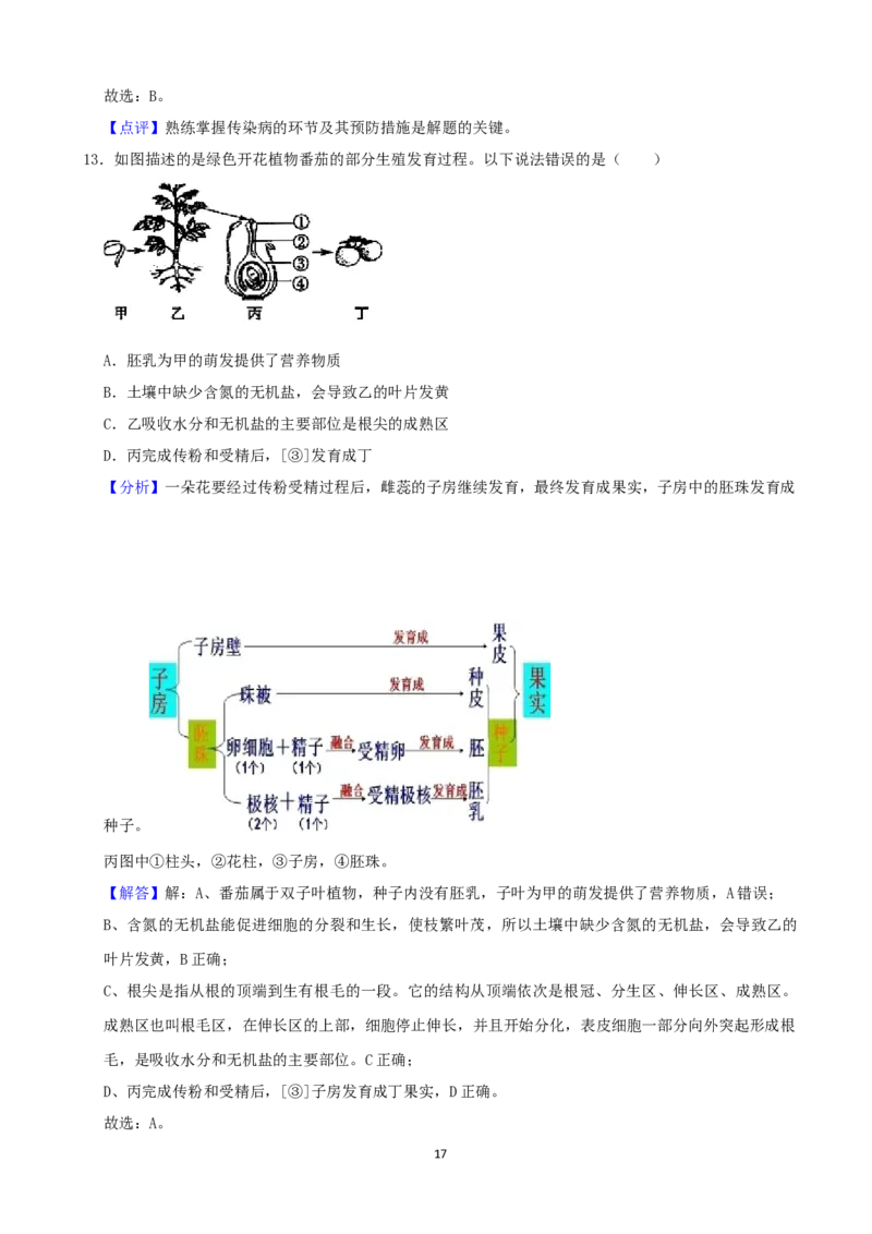 2021年山东省菏泽市中考生物真题（word，解析版）_8.生物中考真题2015-2024年_2021中考生物真题64份_2021山东省