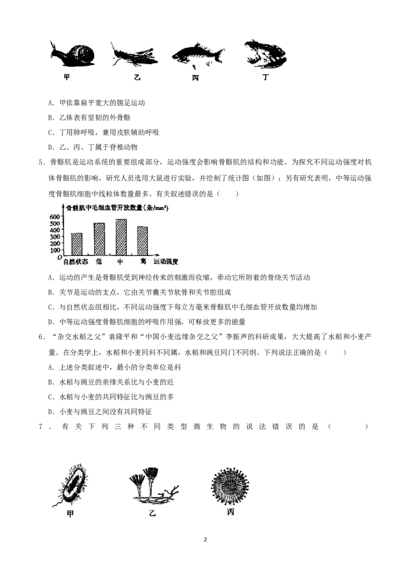 2021年山东省菏泽市中考生物真题（word，解析版）_8.生物中考真题2015-2024年_2021中考生物真题64份_2021山东省
