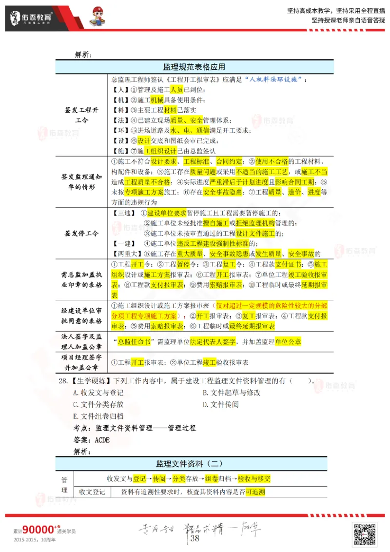 答案版2025.4.20佑森教育闫力齐授课监理概论《精准命中卷（A卷）》专用讲义，版权所有，侵权必究_扫描版_监理工程师_2025监理工程师_2025年监理工程师SVIP