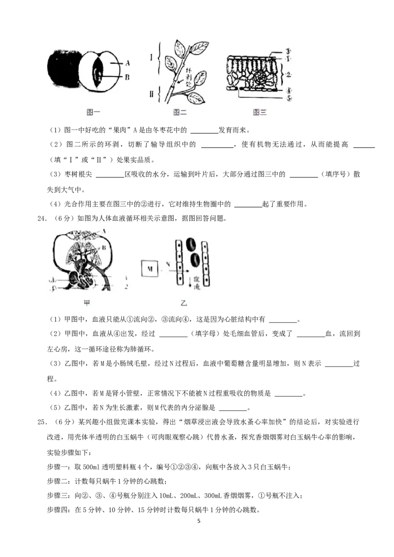 2021年江西省中考生物真题（word版，含解析）_8.生物中考真题2015-2024年_2021中考生物真题64份_2021江西