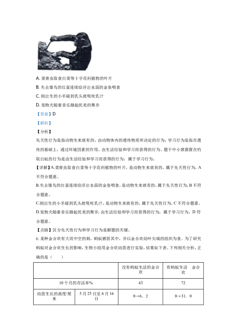 2020年山东省东营市中考生物试题(word版含答案)_8.生物中考真题2015-2024年_地区卷_山东省_东营中考生物09-22