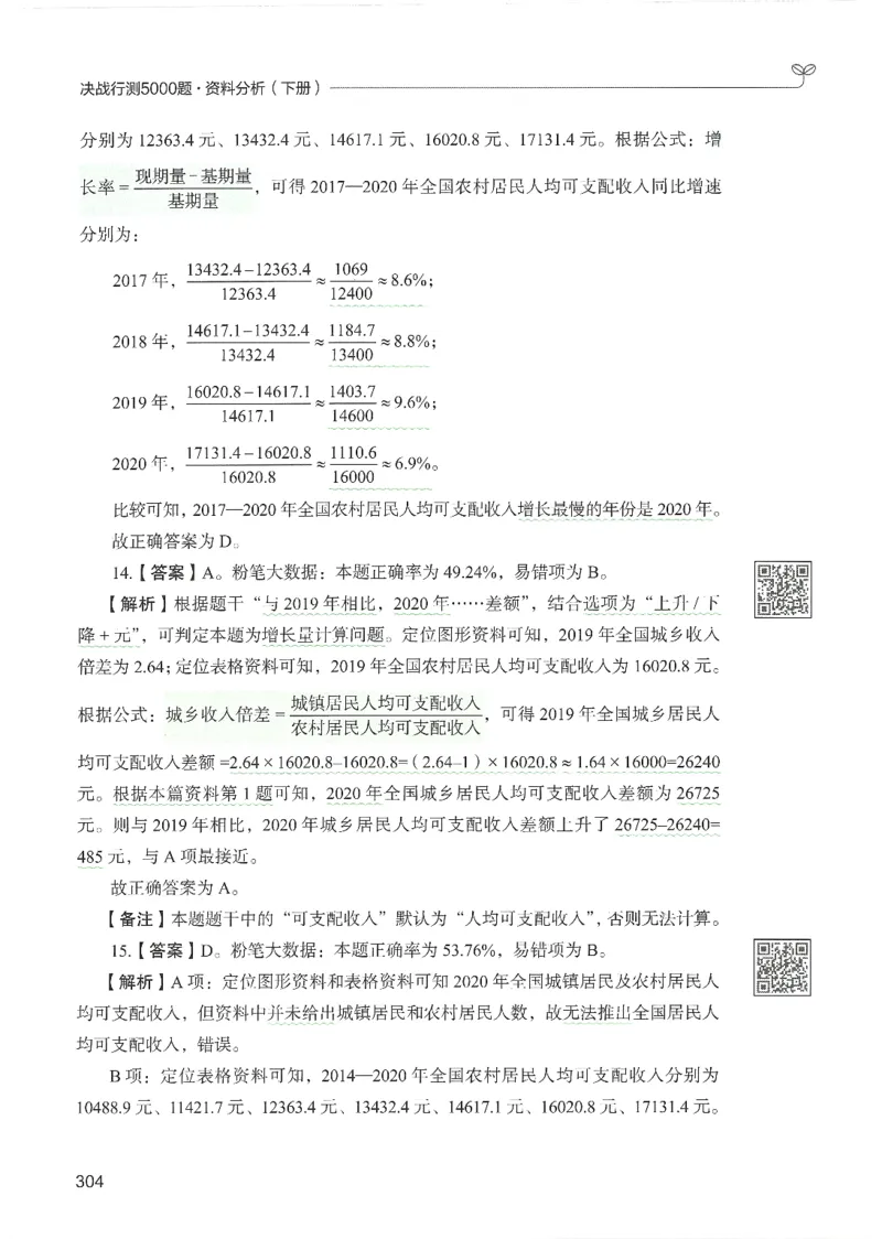 5.答案解析26资料分析下册（494页）_26行测5000+申论100一定先转存网盘_行测5000题持续更新_最新2026行测5000题（25年1月版）_5000题答案解析（共2296页）