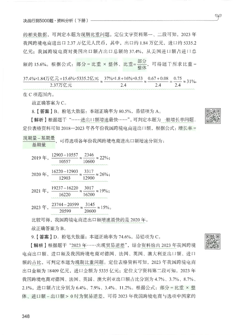 5.答案解析26资料分析下册（494页）_26行测5000+申论100一定先转存网盘_行测5000题持续更新_最新2026行测5000题（25年1月版）_5000题答案解析（共2296页）