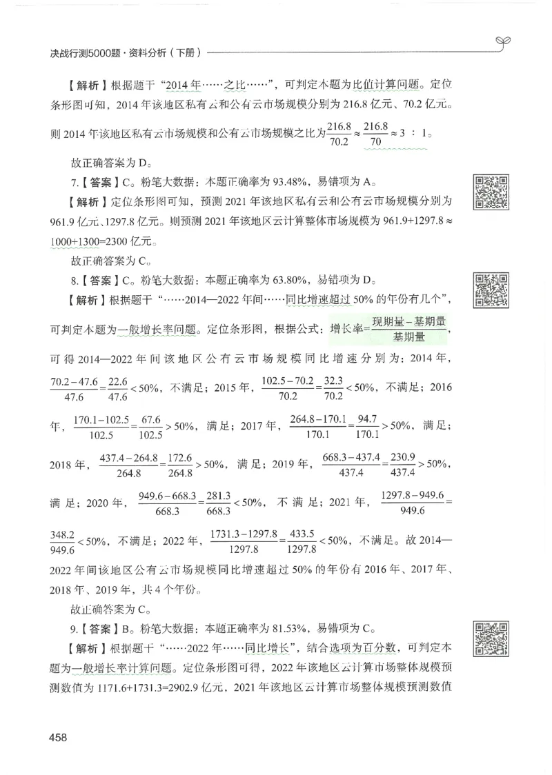 5.答案解析26资料分析下册（494页）_26行测5000+申论100一定先转存网盘_行测5000题持续更新_最新2026行测5000题（25年1月版）_5000题答案解析（共2296页）