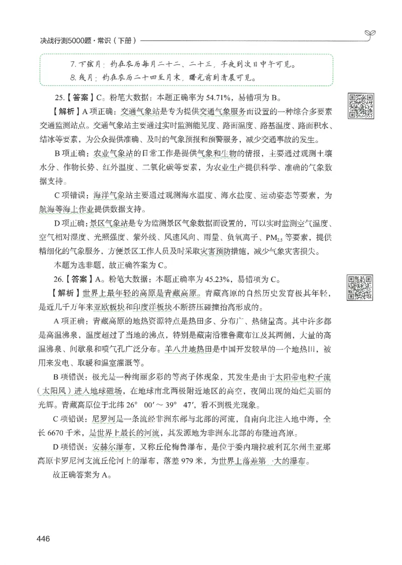 1.答案解析26常识下册（519页）_26行测5000+申论100一定先转存网盘_行测5000题持续更新_最新2026行测5000题（25年1月版）_5000题答案解析（共2296页）