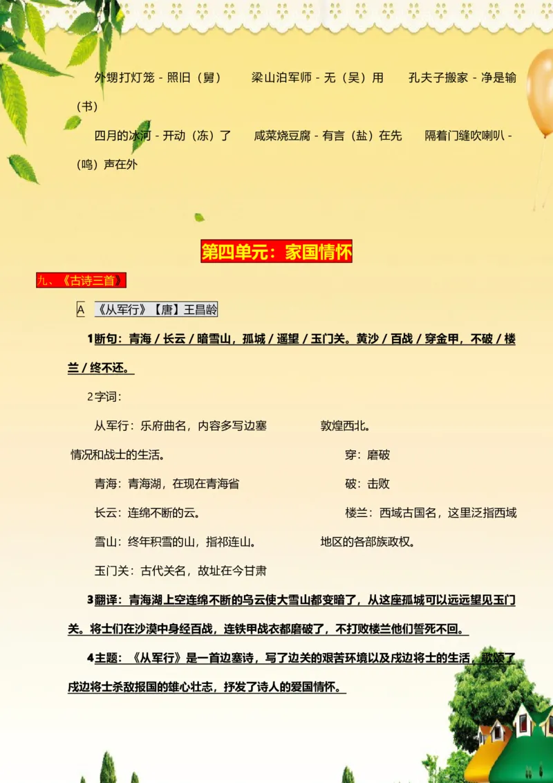 部编版五年级下册语文每课知识大全(1)_小学1-6年级全部试卷_语文_五年级_3-10-2、小学五年级语文下册_3-10-2-1、复习、知识点、归纳汇总_部编（人教）版