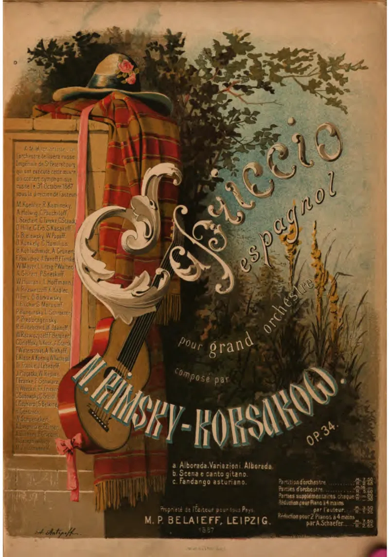 里姆斯基-柯萨科夫西班牙随想曲单开版总谱_一万首著名钢琴曲谱哈农贝多芬合集视频教学电子版高清无水印可打印_08名曲总谱合集