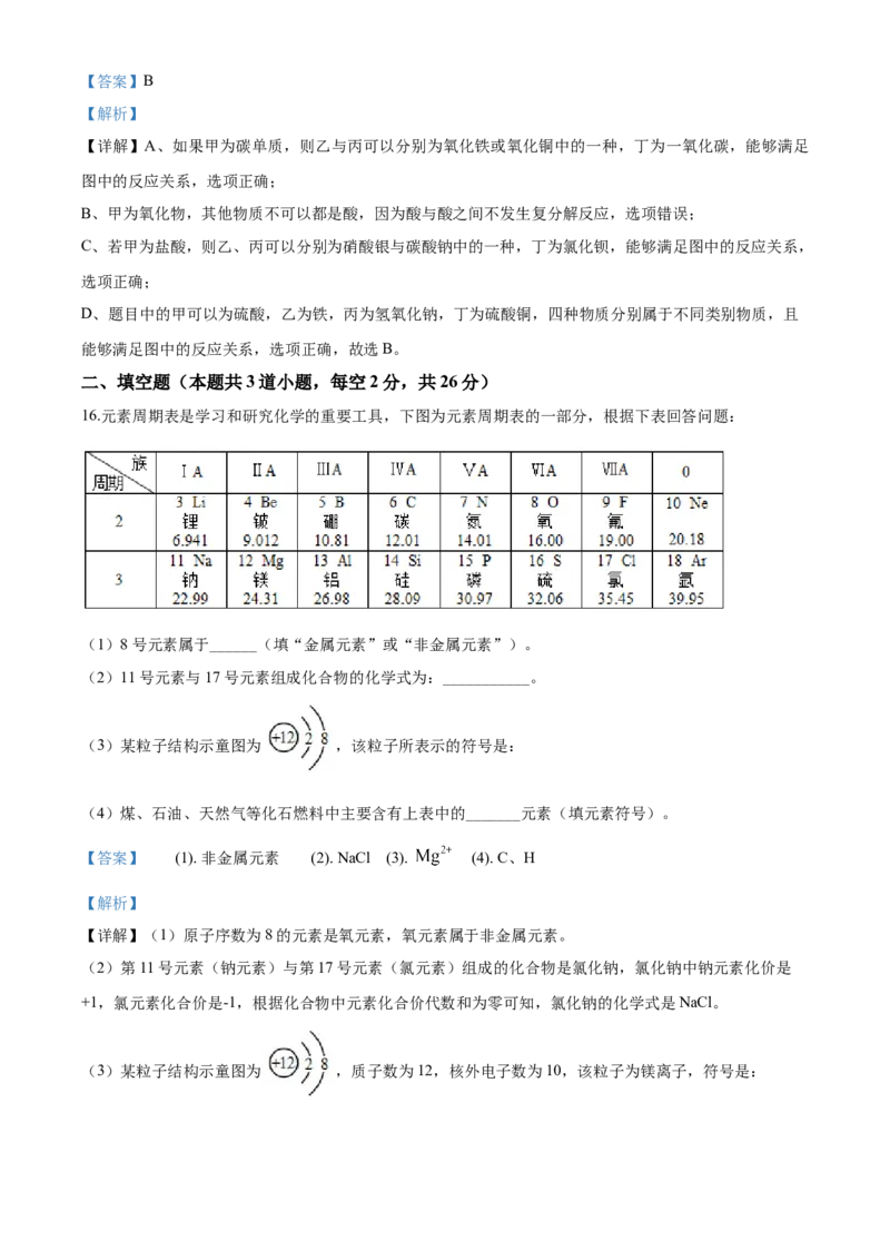 2020年湖南省岳阳市中考化学试卷（含解析版）_中考真题_5.化学中考真题2015-2024年_地区卷_湖南省_岳阳化学12-22
