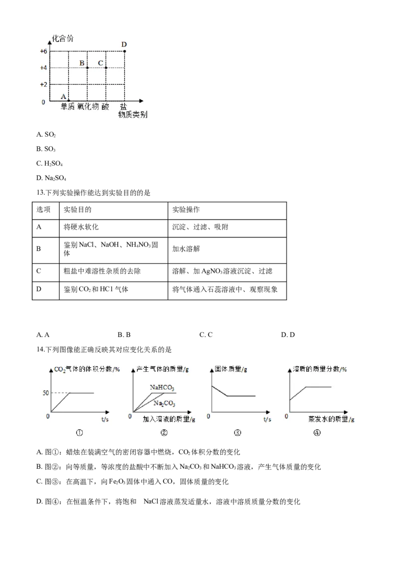 2020年湖南省岳阳市中考化学试卷（含解析版）_中考真题_5.化学中考真题2015-2024年_地区卷_湖南省_岳阳化学12-22
