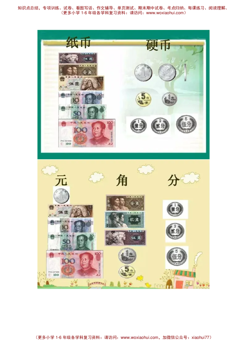 认识人民币_小学1-6年级全部试卷_数学_一年级_3-6-4、小学一年级数学下册_3-6-4-2、练习题、作业、试题、试卷_通用_一年级下册-认识人民币