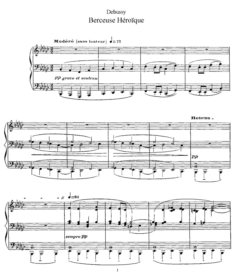 英雄摇篮曲_一万首著名钢琴曲谱哈农贝多芬合集视频教学电子版高清无水印可打印_1古典钢琴知名音乐家谱_德彪西钢琴谱全集