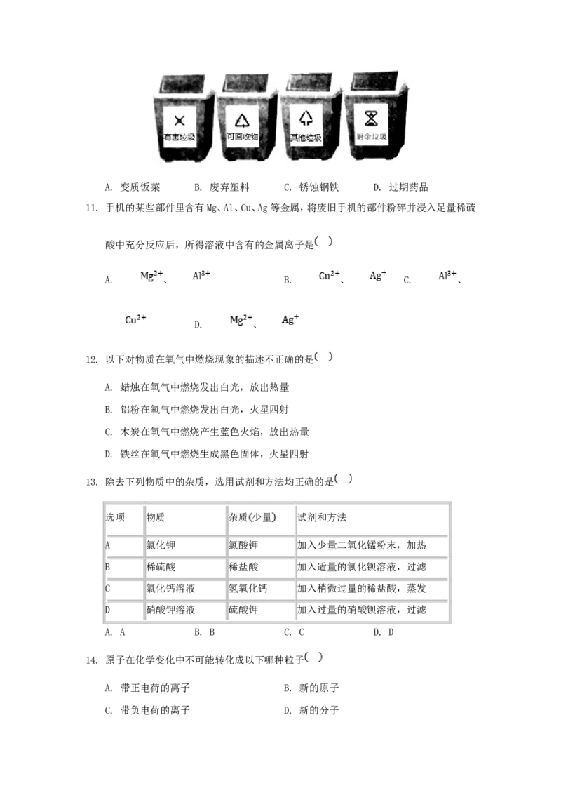 2020山东省淄博市中考化学真题及答案_中考真题_5.化学中考真题2015-2024年_地区卷_山东省_山东淄博化学10-21