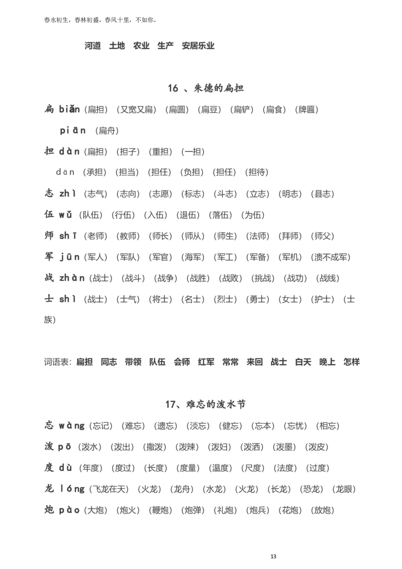 部编版小学二年级语文上册生字拼音组词_小学1-6年级全部试卷_语文_二年级_3-7-1、小学二年级语文上册_3-7-1-1、复习、知识点、归纳汇总_部编版