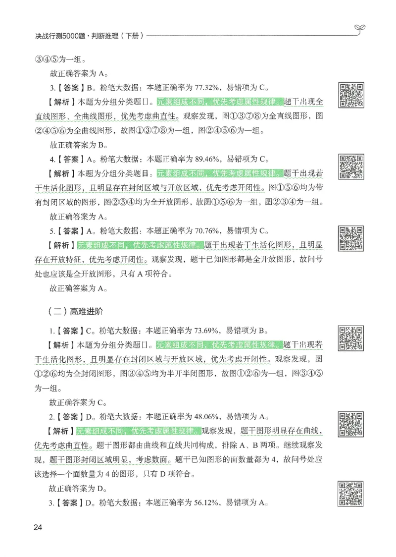 2.答案解析26判断推理下册（503页）_26行测5000+申论100一定先转存网盘_行测5000题持续更新_最新2026行测5000题（25年1月版）_5000题答案解析（共2296页）