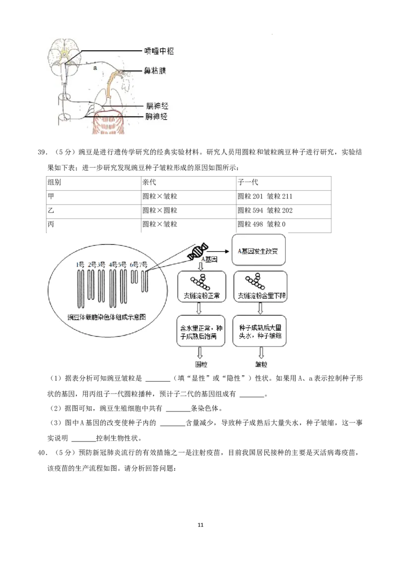 2022年湖南省湘潭市中考生物试卷（解析版）_8.生物中考真题2015-2024年_地区卷_湖南省_湖南湘潭生物18-22