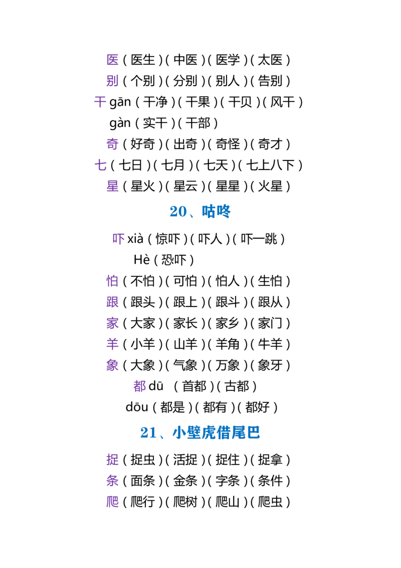 部编版小学语文一年级下册5-8单元生字组词_小学1-6年级全部试卷_语文_一年级_3-6-2、小学一年级语文下册_3-6-2-2、练习题、作业、试题、试卷_部编（人教）版_专项练习