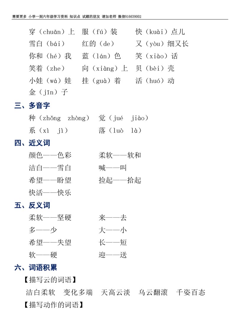 部编一年级语文上册知识点详解完整版_小学1-6年级全部试卷_语文_一年级_3-6-1、小学一年级语文上册_3-6-1-1、复习、知识点、归纳汇总_部编版