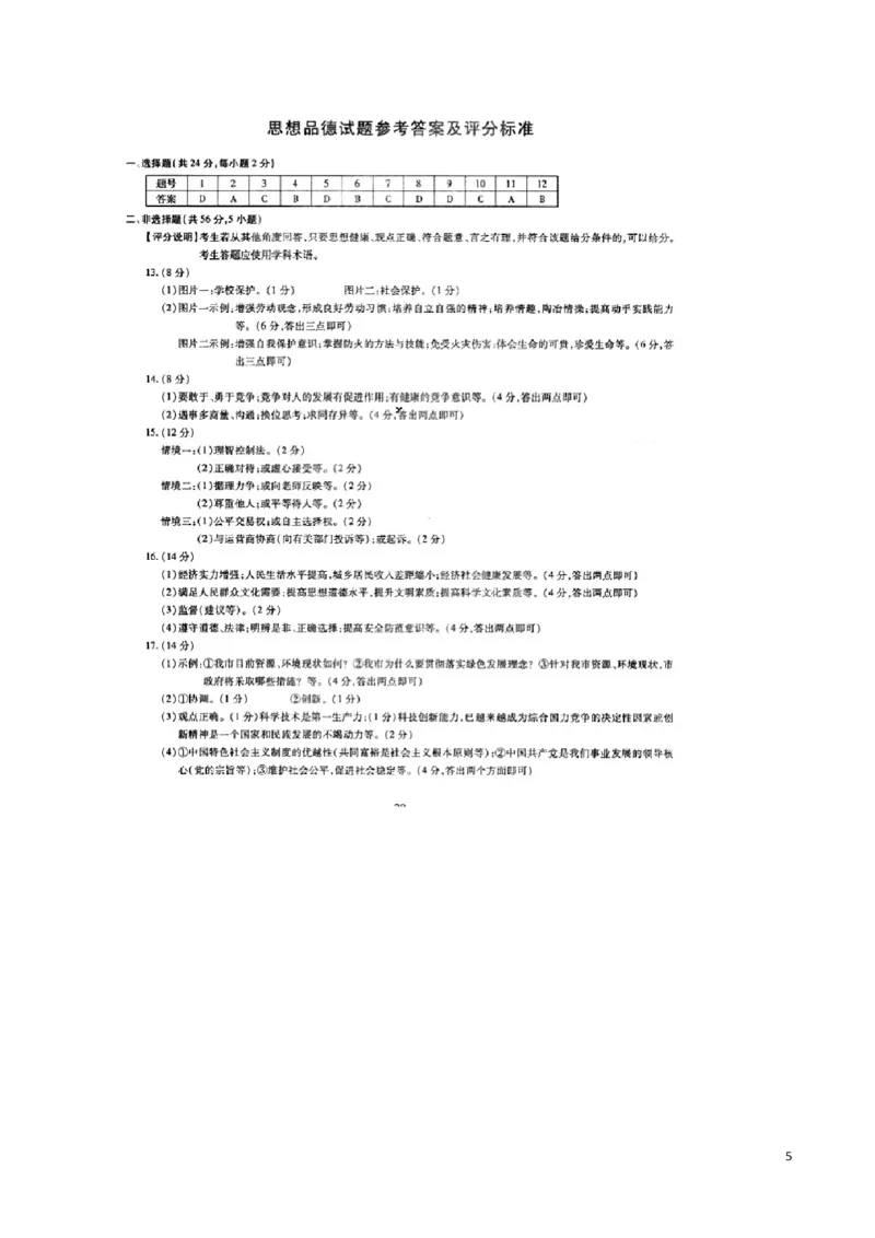 安徽省2016年中考政治真题试题（含答案）_7.政治中考真题2015-2024年_2016年全国中考政治91份