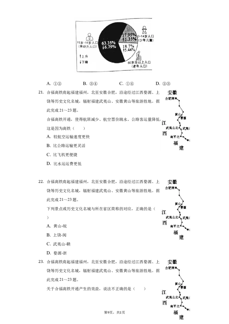 2021年山东省聊城市中考地理试卷（解析版）_9.地理中考真题2015-2024年_地区卷_山东省_山东聊城中考地理10-21