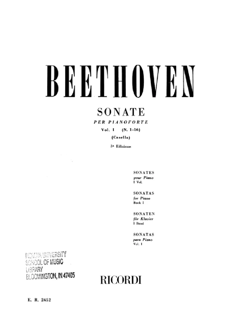 贝多芬钢琴奏鸣曲集上册（Ricordi出版AlfredoCasella编订）_一万首著名钢琴曲谱哈农贝多芬合集视频教学电子版高清无水印可打印_1古典钢琴知名音乐家谱_贝多芬钢琴谱全集