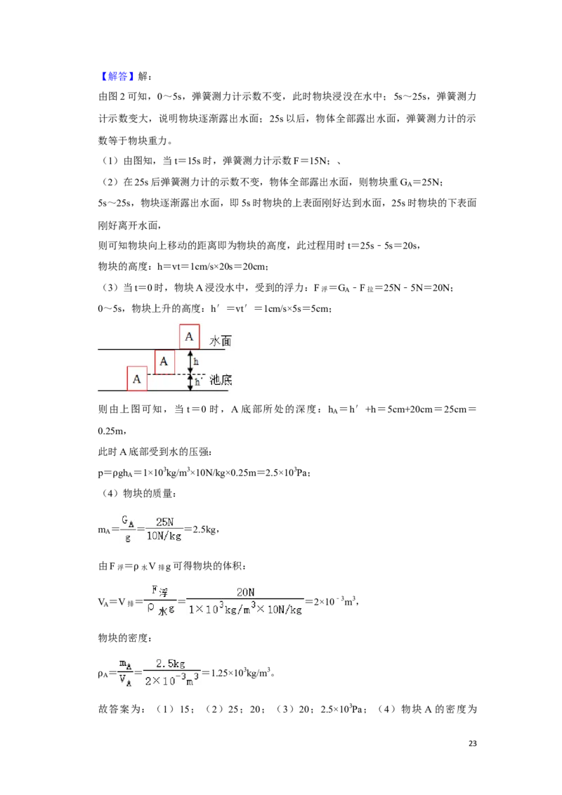 2019年湖南省湘潭市中考物理试卷（教师版）学霸冲冲冲shop348121278.taobao.com_中考真题_4.物理中考真题2015-2024年_地区卷_湖南省_湘潭物理10-22缺15