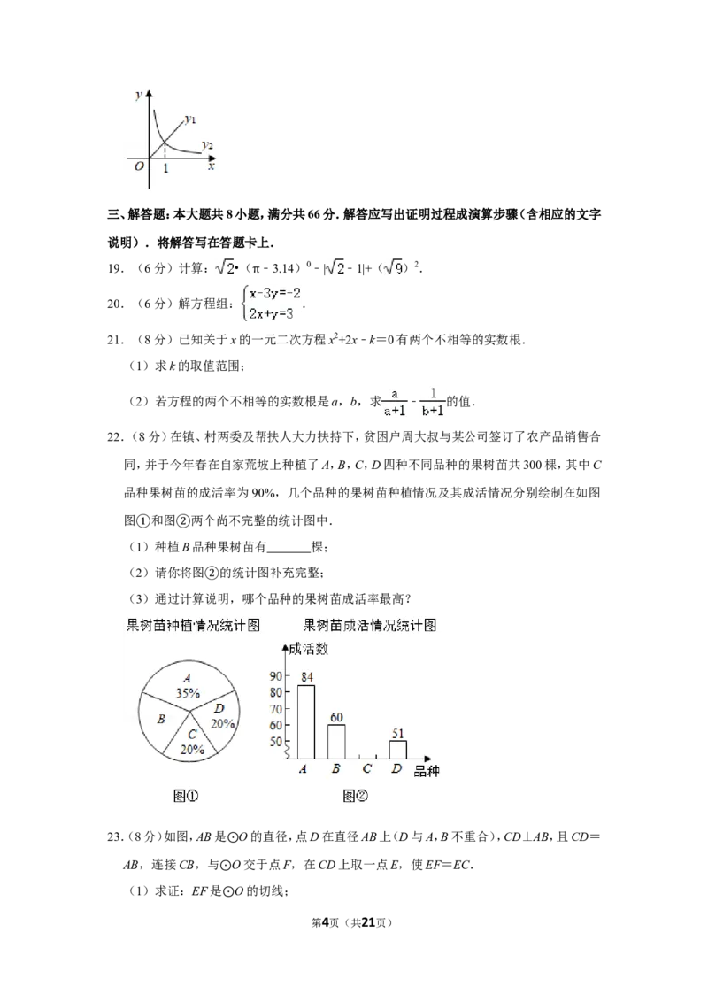 2020年广西玉林市中考数学试卷_中考真题_2.数学中考真题2015-2024年_地区卷_广西省_广西玉林数学15-21
