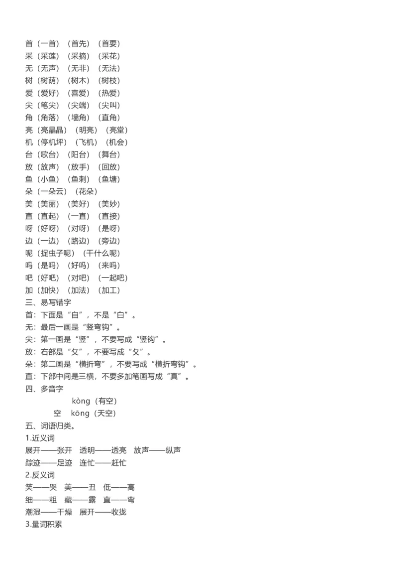 部编版一年级语文下册知识点总结(全册1-8单元)_小学1-6年级全部试卷_语文_一年级_3-6-2、小学一年级语文下册_3-6-2-1、复习、知识点、归纳汇总_部编版