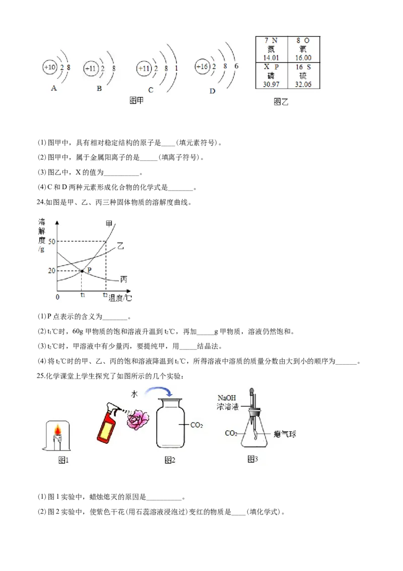 2020年山东省临沂市中考化学试题及答案_中考真题_5.化学中考真题2015-2024年_地区卷_山东省_临沂化学08-21