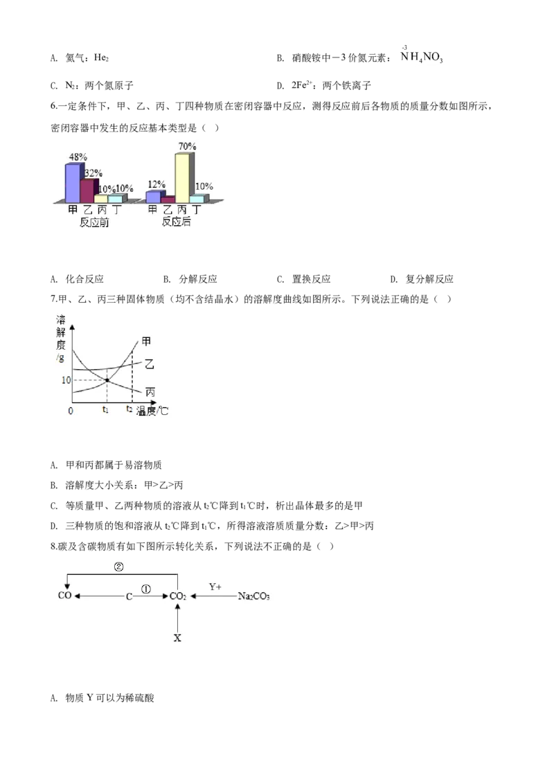 2020年湖北省黄冈市中考化学试卷（含解析版）_中考真题_5.化学中考真题2015-2024年_地区卷_湖北省_湖北黄冈化学12-21
