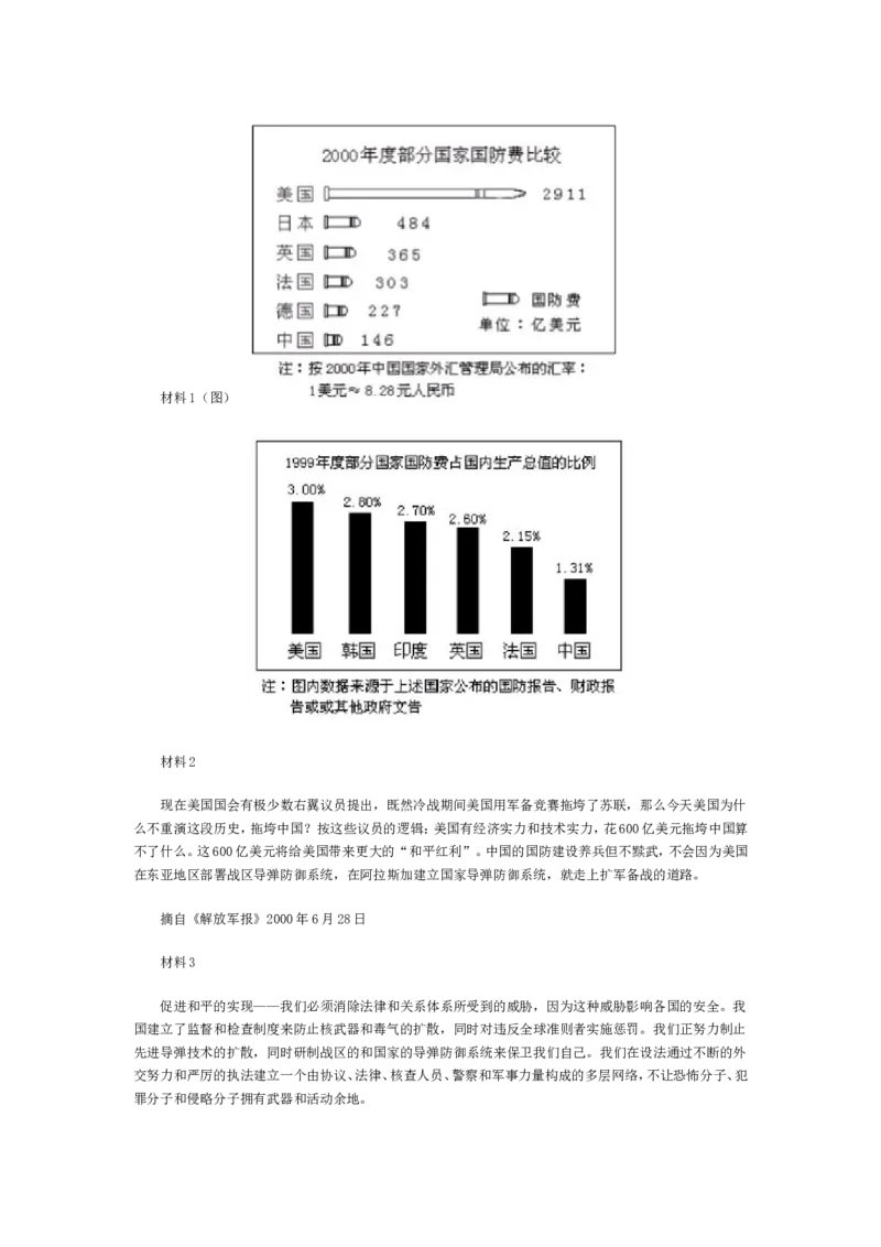 2001年政治考研真题(文科)及参考答案_考研政治真题_01.1994-2008年年政治真题及解析早年真题仅做参考_1994-2002年文科政治真题及答案解析