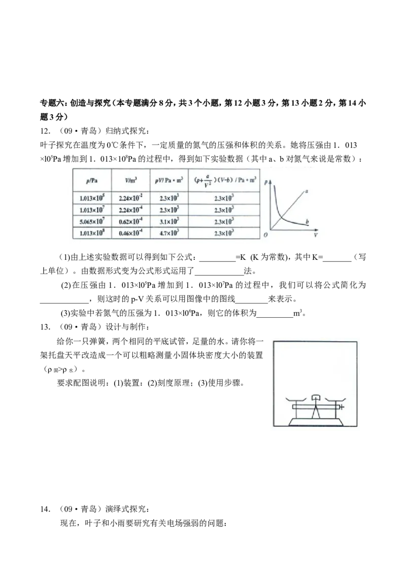 2009年青岛市中考物理试卷和答案_中考真题_4.物理中考真题2015-2024年_地区卷_山东省_青岛物理08-22