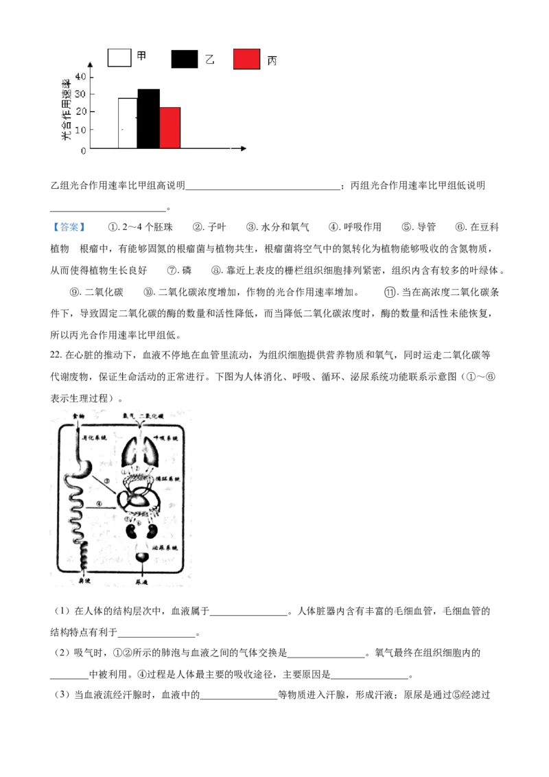 2021年山东省潍坊市中考生物试题_8.生物中考真题2015-2024年_2021中考生物真题64份_2021山东省