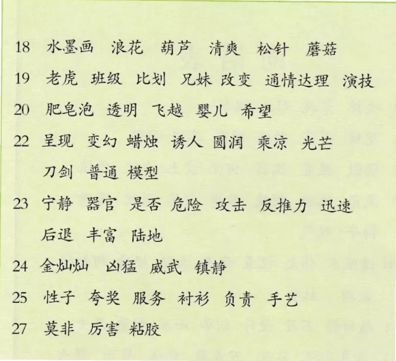 词语表一套2021统编版三年级（下册）写字表字帖19页-最新_小学1-6年级全部试卷_语文_三年级_3-8-2、小学三年级语文下册_3-8-2-5、字贴、书写