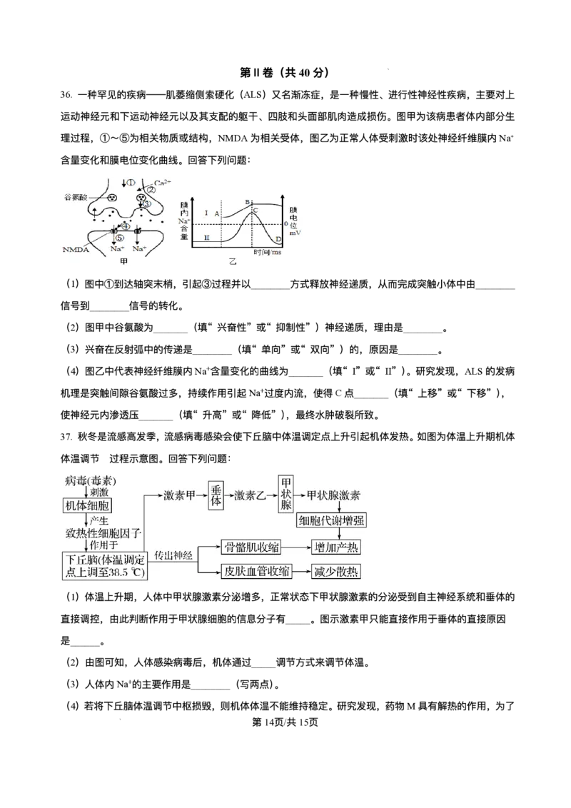 -山东省济南第一中学2025-2026学年高二上学期期中考试生物试题含答案_251218山东省济南第一中学2025-2026学年高二上学期期中学情检测