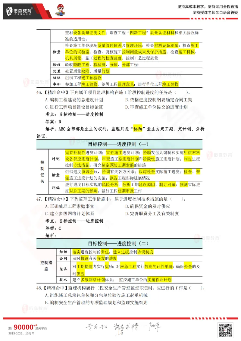 答案版2025.4.20佑森教育闫力齐授课监理概论《精准命中卷（B卷）》专用讲义，版权所有，侵权必究_监理工程师_2025监理工程师_2025年监理工程师SVIP_2025年监理概论法规SVIP