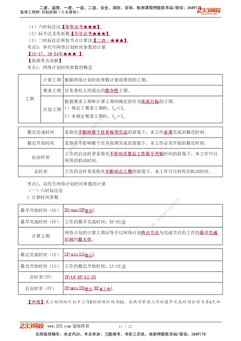 进度1-6_监理工程师_2025监理工程师_2025年监理工程师SVIP_2025年监理土建控制SVIP_04-冲刺串讲✿考点强化✿小灶集训_09-控制《高频考点班》江凌俊233_进度控制