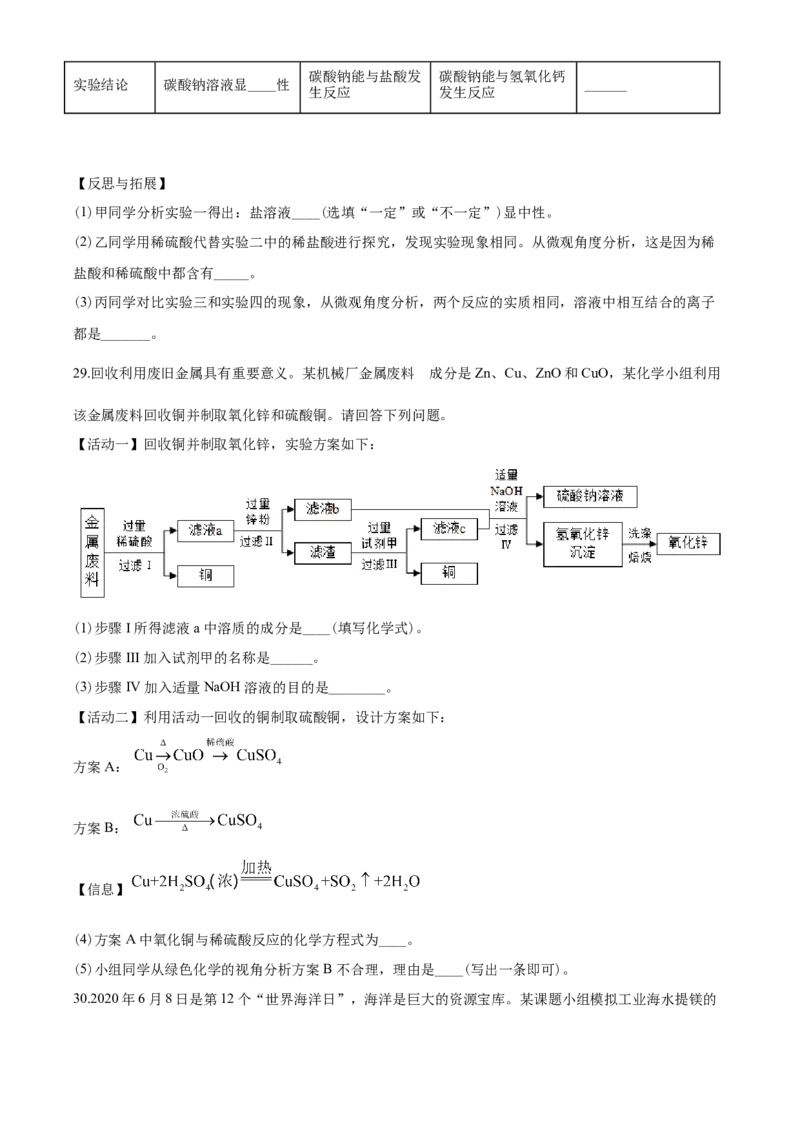 2020年山东省青岛市中考化学试题及答案_中考真题_5.化学中考真题2015-2024年_地区卷_山东省_青岛化学