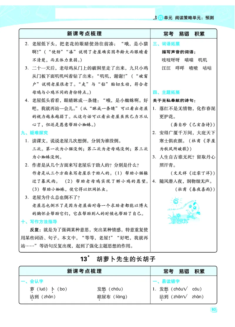 部编版三年级（上册）语文全册每一课考点梳理(需掌握)_小学1-6年级全部试卷_语文_三年级_3-8-1、小学三年级语文上册_3-8-1-2、练习题、作业、试题、试卷_部编（人教）版_课时练