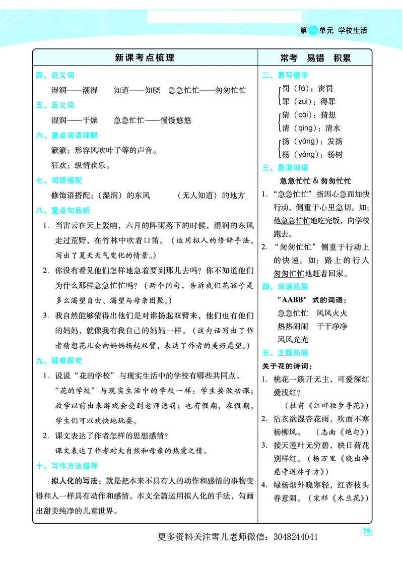 部编版三年级（上册）语文全册每一课考点梳理(需掌握)_小学1-6年级全部试卷_语文_三年级_3-8-1、小学三年级语文上册_3-8-1-2、练习题、作业、试题、试卷_部编（人教）版_课时练