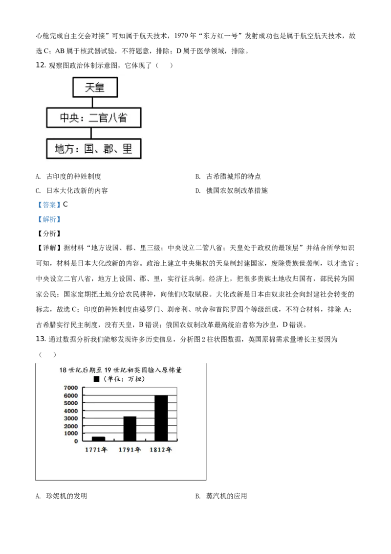 2021年江苏省盐城市中考历史试题（解析版）_6.历史中考真题2015-2024年_地区卷_江苏省_盐城中考历史2008--2021年