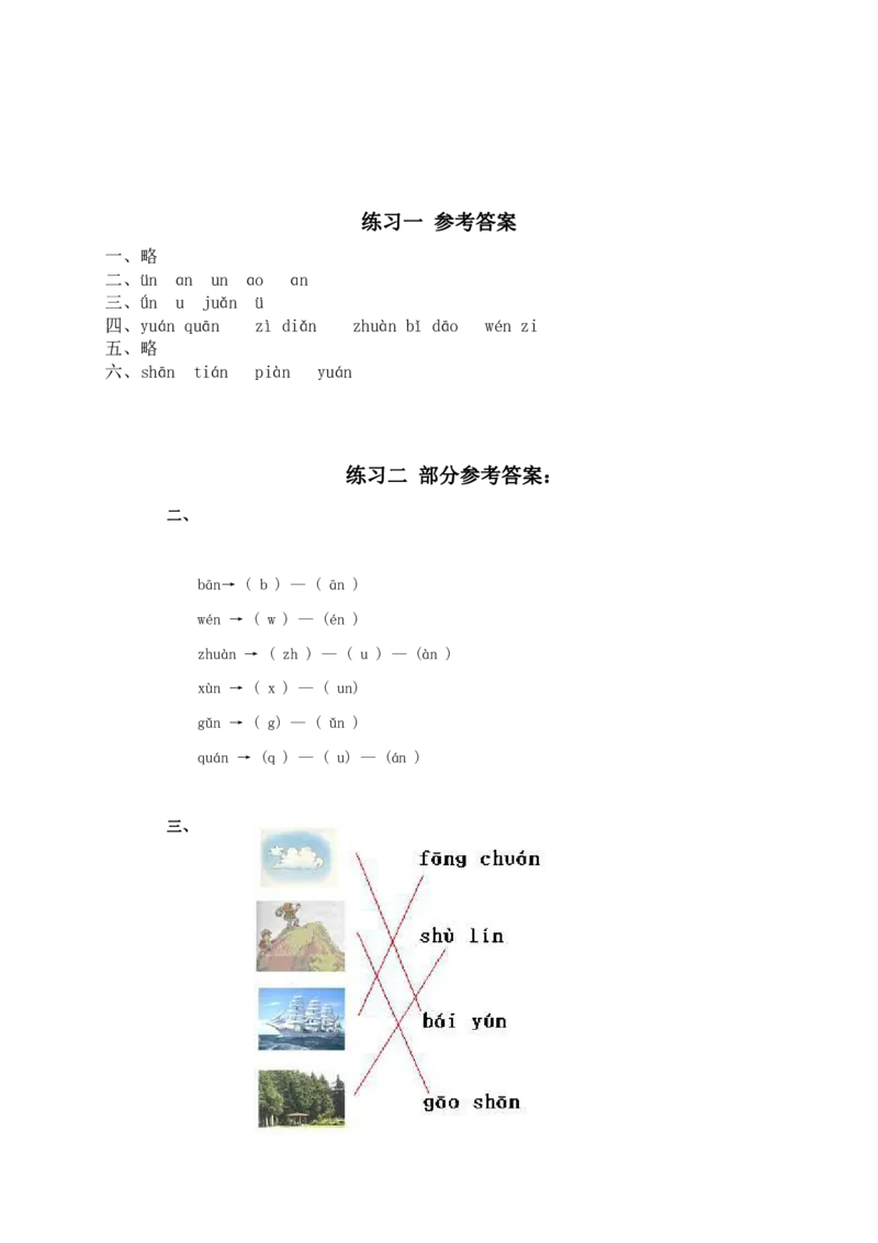 部编版一年级上册语文学习资料-每课一练复习资料_小学1-6年级全部试卷_语文_一年级_3-6-1、小学一年级语文上册_3-6-1-1、复习、知识点、归纳汇总_部编版