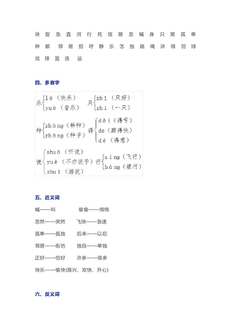 部编版一年级语文（下册）全册知识要点汇总_小学1-6年级全部试卷_语文_一年级_3-6-2、小学一年级语文下册_3-6-2-1、复习、知识点、归纳汇总_部编版