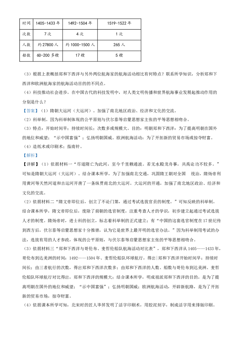 2020年广西柳州市中考历史试题（解析）_6.历史中考真题2015-2024年_地区卷_广西省_柳州中考历史10-22