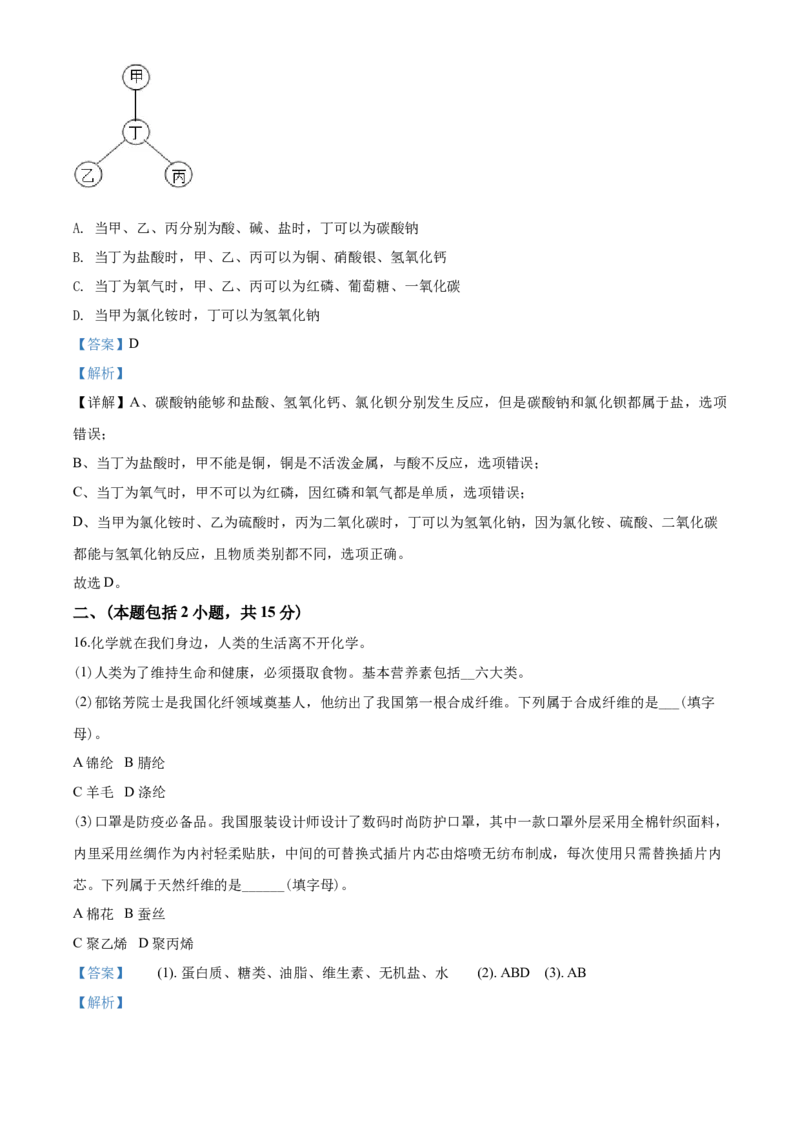 2020年南京中考化学试题及答案_南京_5南京化学08-22