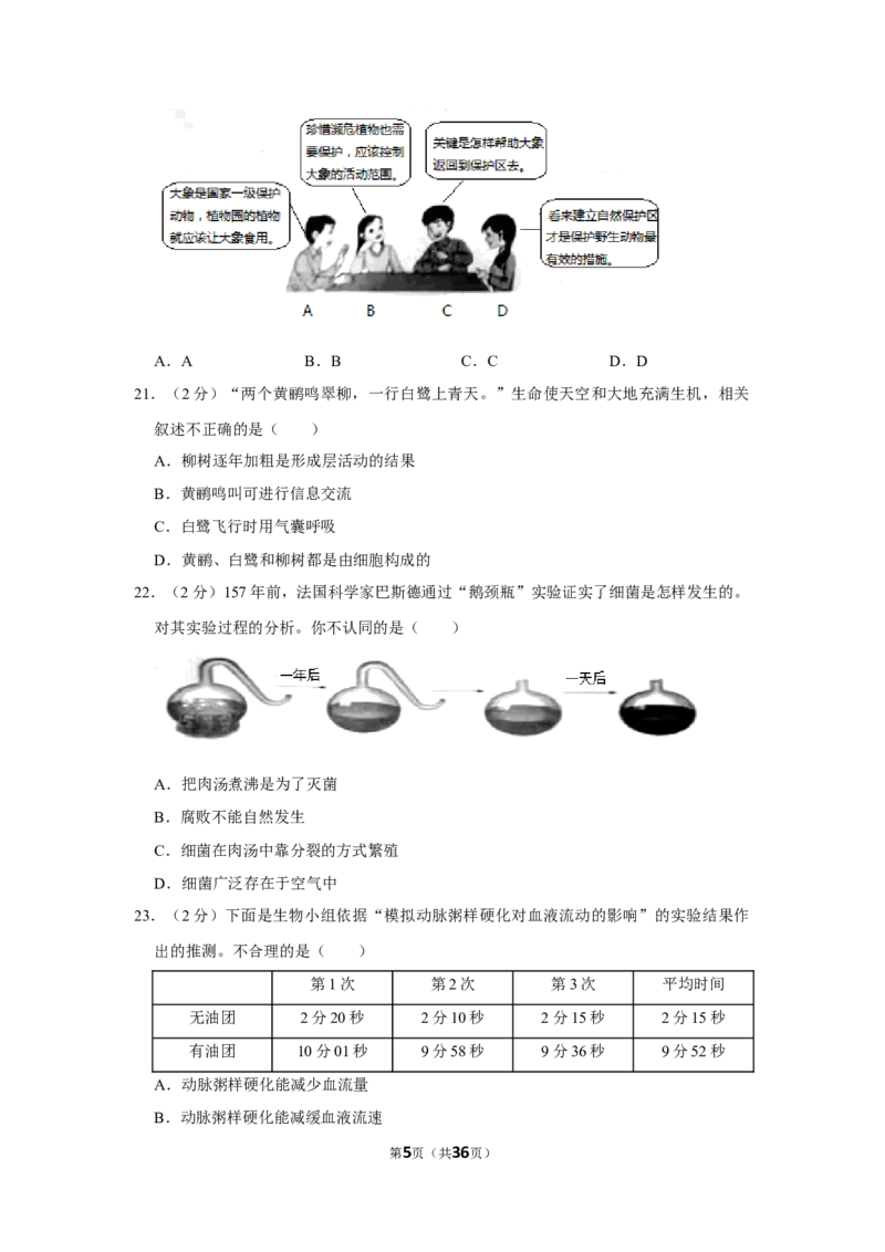 2021年山东省烟台市中考生物真题（解析版）_8.生物中考真题2015-2024年_地区卷_山东省_烟台中考生物08-22