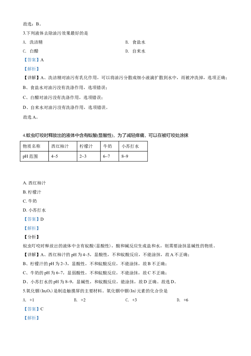 2020年山东省青岛市中考化学试题及答案_中考真题_5.化学中考真题2015-2024年_地区卷_山东省_青岛化学