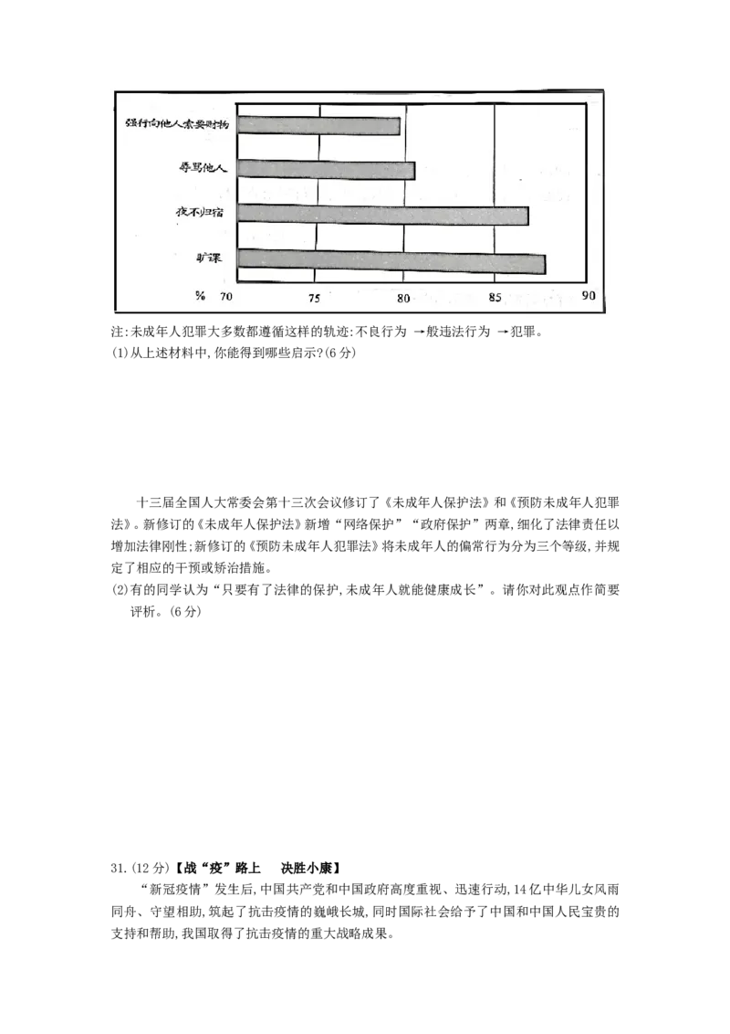 2020云南中考道德与法治真题及答案_7.政治中考真题2015-2024年_地区卷_云南道法14-21（云南省统一试卷）