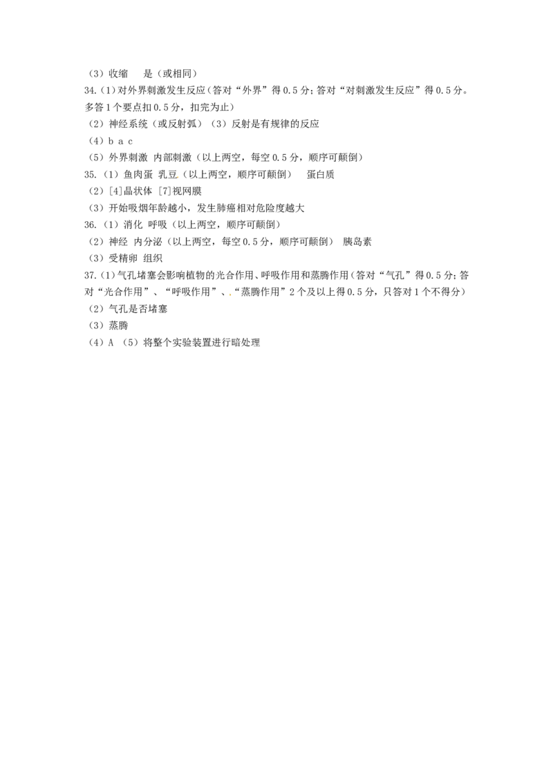 2020山东省威海市中考生物真题及答案_8.生物中考真题2015-2024年_地区卷_山东省_山东威海生物12-20