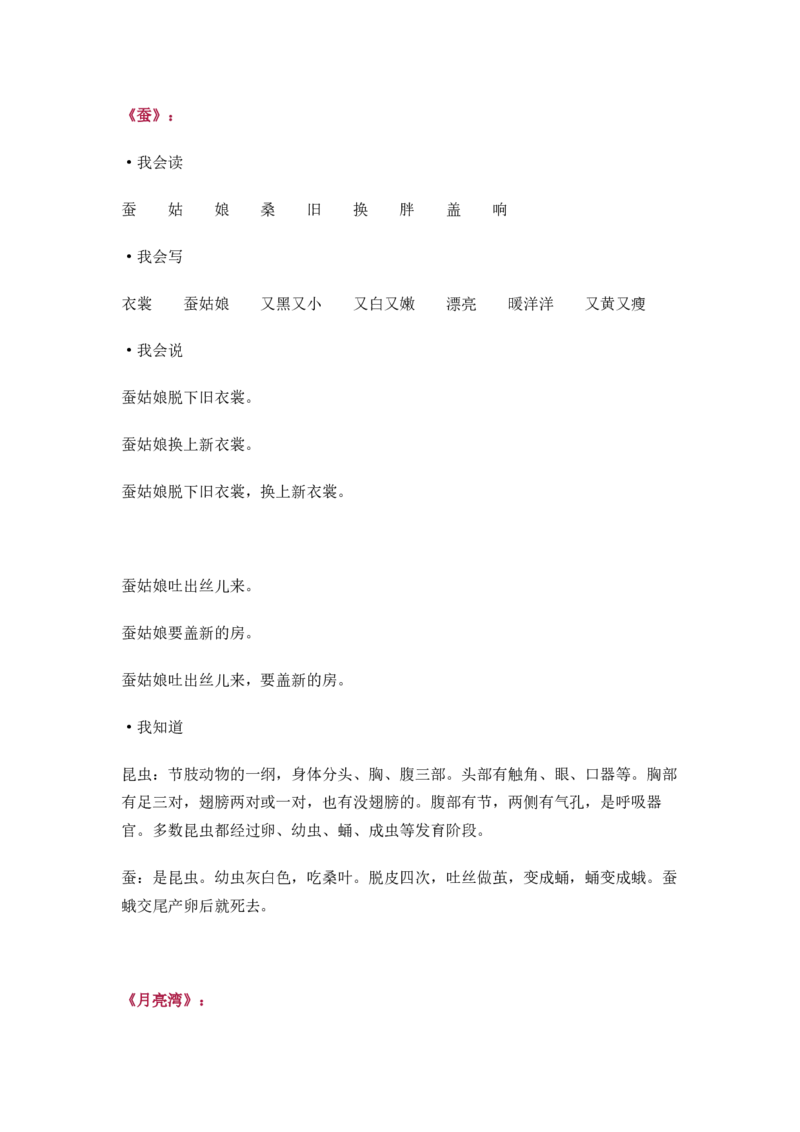 苏教版二年级语文下册知识点预习_小学1-6年级全部试卷_语文_二年级_3-7-2、小学二年级语文下册_3-7-2-1、复习、知识点、归纳汇总_苏教版